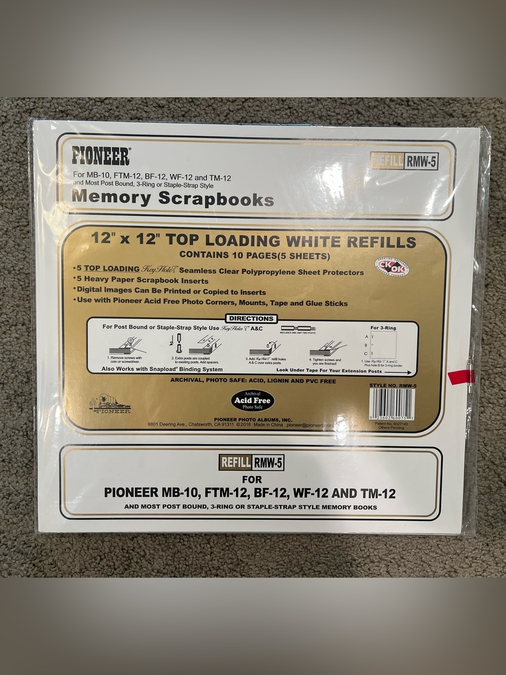 Top Loading Scrapbook Refill Pack